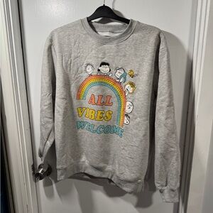 Peanuts snoopy nwt gray all vibes welcome sweatshirt
